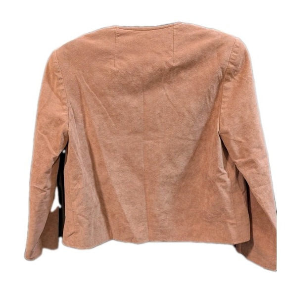 Vtg Samuel Robert by Peter Hatsi Androu Open Blazer 4 Cropped Peachy Suede Lined - Picture 2 of 10